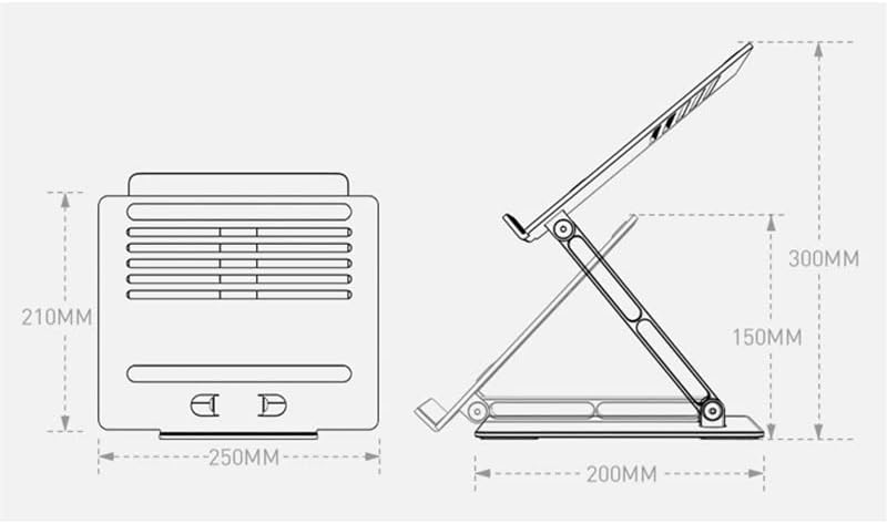 Fksdhdg laptop stand riser altura de alumínio ajustável comprimido dobrável stand stand para desktop titular de resfriamento para