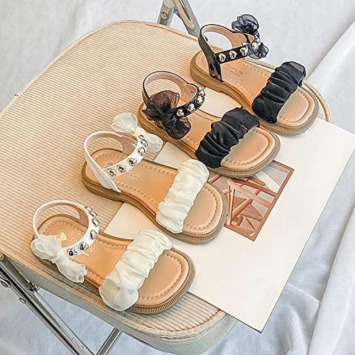 Sandálias femininas abertas de malha de malha sandálias bowknots sandálias planas sapatos de vestido de verão sapatos recém -nascidos para meninos