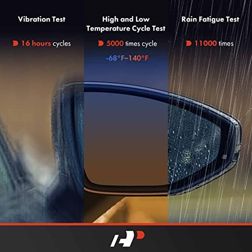 Espelho da porta do lado do passageiro A-Premium-Compatível com Honda Accord 2013-2017-Manual aquecido dobrável preto Espelho traseiro externo com sinal de giro-Substitua#76200T2GA42ZC