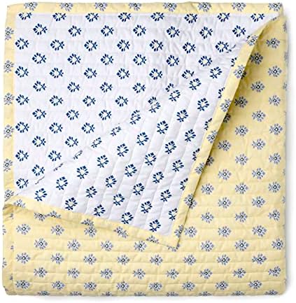 Martha Stewart Naomi Quilt Conjunto | algodão - tecelagem de percale fria e crocante | Macio e macio | tamanho da rainha