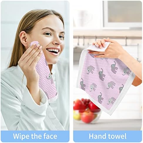 Kigai 2 embalam panos de polka rosa elefante - toalhas de rosto macio, toalhas de ginástica, qualidade de hotel e spa, toalhas de ponta de algodão puro reutilizáveis