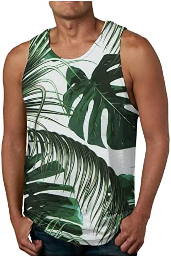 Tanques florais masculino Tops de verão Summer casual sem mangas de novidades solteiras camisetas de treino de ginástica tanques de praia Hawaii Beach
