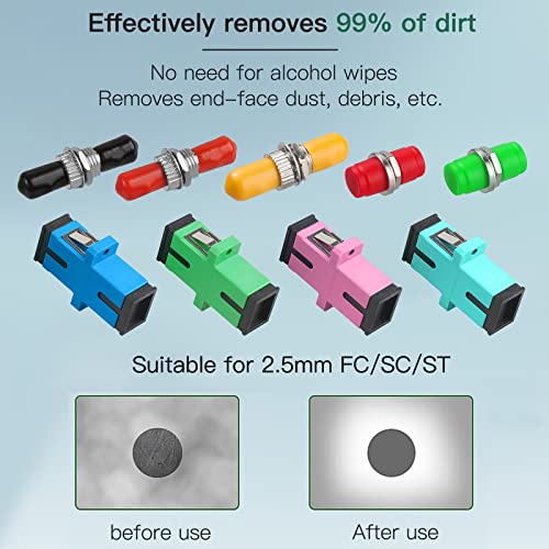 Kit de ferramentas de limpeza de fibra de fibra duogalia - caneta de limpeza de 2,5 mm para conector SC/ST/FC, Cleaing Pen