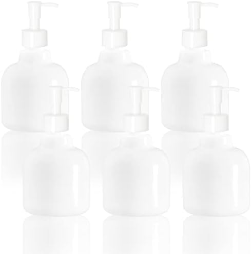 Garrafas de bomba de plástico de 6 compacta, garrafas de bomba de plástico recarregáveis ​​brancas com trava de viagem