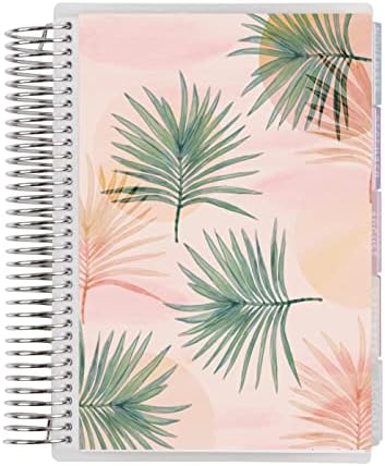7 x 9 Platinum Spiral Spiral Life Planner - Watercolor Palms Classic Cover + Inspire Interior Pages. Agenda de Erin Condren, semanalmente semanal e mensal, por Erin Condren