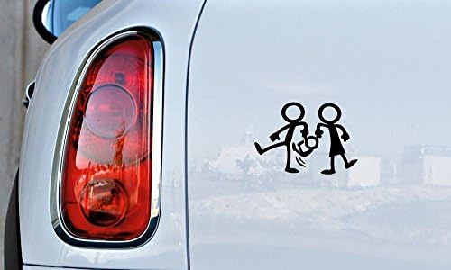 Figura da figura de bastão de família segurando o adesivo de vinil de carro de bebê adesivo de pára -choques para carros automáticos caminhões para pára -brisa paredes personalizadas para ipad macbook laptop e mais