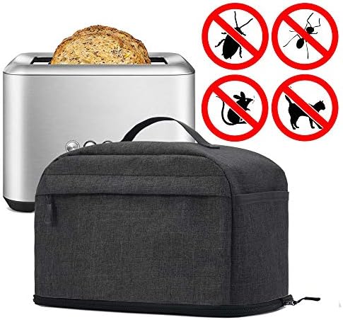 Vosdans 2 Slice Toaster Tampa com bolsa de torradeira de 2 em 1 inferior removível com bolsos de armazenamento de torradeira