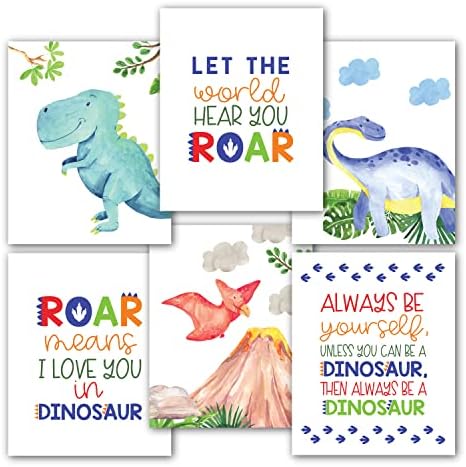 1 Dinosaur Kids Recompensa gráfico de responsabilidade magnética para crianças, 1 gráfico de tarefas infantis Magnetic, Gráfico de bom comportamento para crianças em casa, 6 reversíveis 8x10 impressões de arte de parede, decoração de parede para quarto
