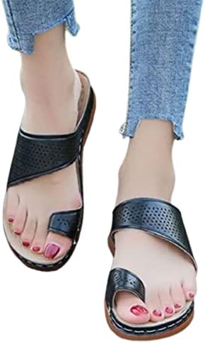 Sandálias romanas vintage para mulheres stromestone anel de dedão chinelos de verão praia praia boho slipper ladies férias sandálias