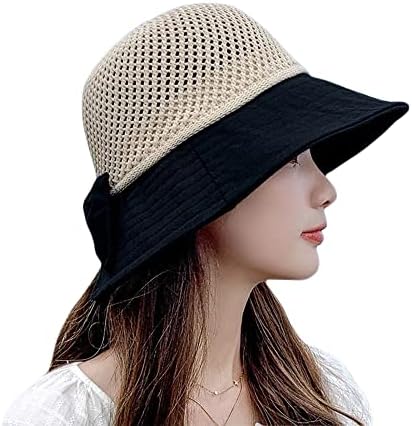 UPF feminino 50+ UV Proteção solar respirável larga lareira bowknot bucket chapéu de sol chapéu sol