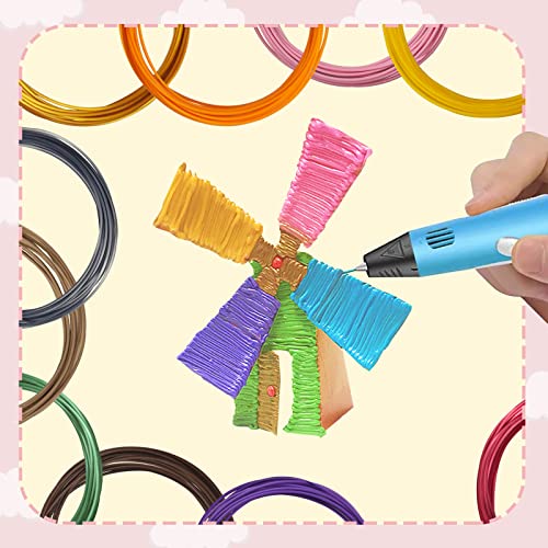 Overture 3D Pen Filament Recarias de 240 pés, 1,75 mm Filamento de PLA de vários tipos, 24 cores, cada cor 10 pés, para arte e crianças,