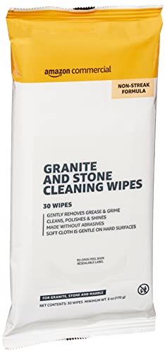 AmazoCommercial Granite & Stone Cleaning Wipes, 30 contagem, 4 pacote