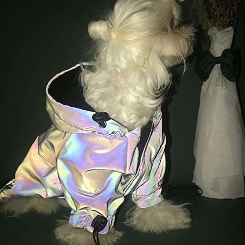 Dog Roupas de inverno cachorro Capuz refletido Pet Capinho de chuva Jaqueta deslumbrante e deslumbrante jaqueta de inverno de