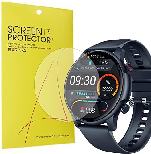 Compatível para o protetor de tela de relógio inteligente Niizero, Lamshaw [6 pacote] Cobertura completa TPU Compatível para o filme niizero smart watch/Motsfit Smart Watch 1.32