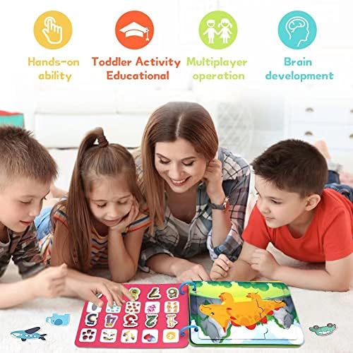 2pcs Livro tranquilo para crianças pequenas, Montessori Toys Brinquedos Ocupados Livro Educacional Preschool Learning Book Para