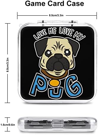 Love Me Love My Pug Compatible com Nintendo Switch Game Case Holder Card and Storage 12 Game Cartuck