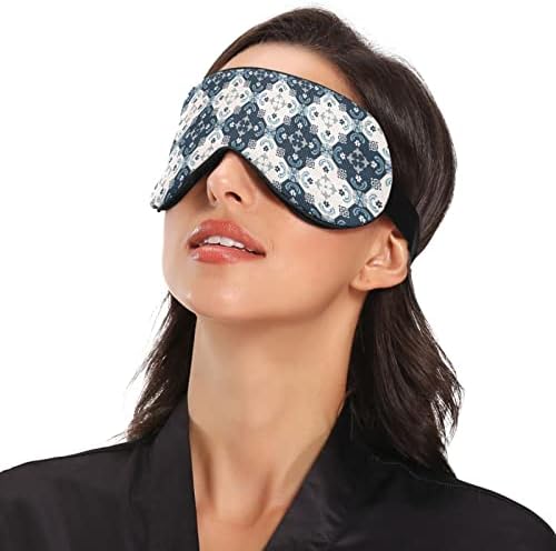 Máscara mexicana de Talavera Padrão de olhos adormecidos respiráveis, capa de sono de olhos frescos para descanso de verão, vendência elástica de contornos para mulheres e homens viagens