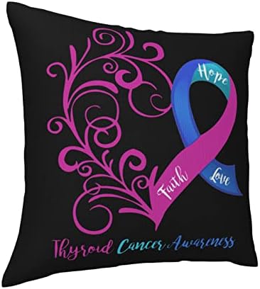 Kadeux Tireoid Cancer A conscientização do câncer insere 18x18 polegadas Pillows Insira a tampa do travesseiro de arremesso quadrado