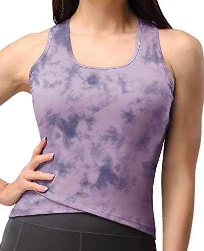 MRIGN MULHERES TRANHAS COMPLETAS ACESSÃO TANDS, Atualize Racerback LONGLINE YOGA ATHLETIC Sports Sports Shirts com sutiã embutido