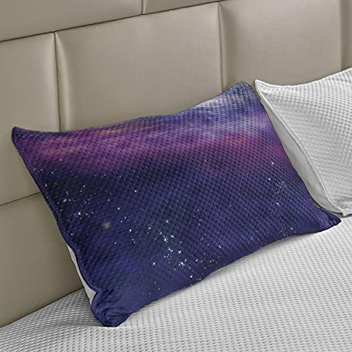 Ambesonne Siders Space micoteca de colcha de travesseiros, clusters de estrelas escuros Círculo de Via Láctea Inspirada