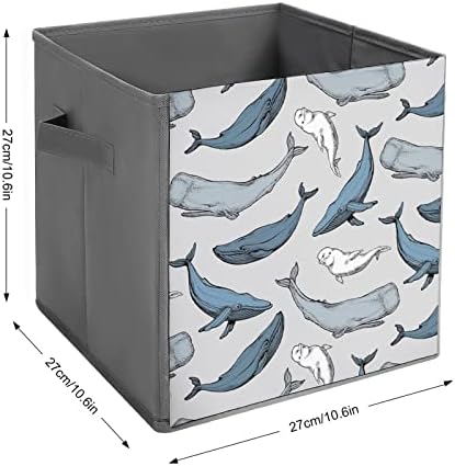 Caixa dobrável de cubos de armazenamento de tecido dobrável de baleias com alças