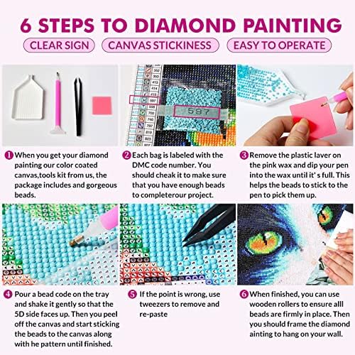 Kits de pintura de diamante 5D de DIY 5D para adultos e crianças ， kits de arte de diamante completa de broca completa para adultos