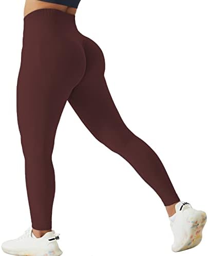 Zoecala Freamless Workout Scrunch Butt Leggings para mulheres Pontas de ioga de contorno de cintura alta