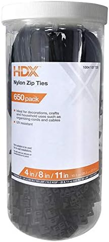 HDX UV resistência zip tie conjunto preto