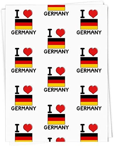 5 x A1 'I Love Alemanha' embrulhar/embrulhar folhas de papel
