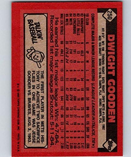 1986 Topps #250 Dwight Gooden NM-MT Mets