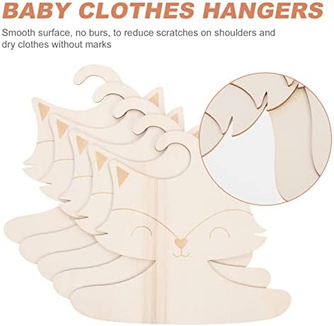 Cabides infantis 5pcs roupas pequenas cabides de vestido de bebê cabide de madeira desenho animado para animais de bebê roupas