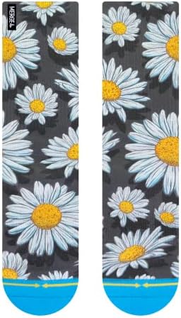Merge4 Slogan Spring Daisies Crew meias para homens e mulheres impressão floral não deslize confortável com suporte de