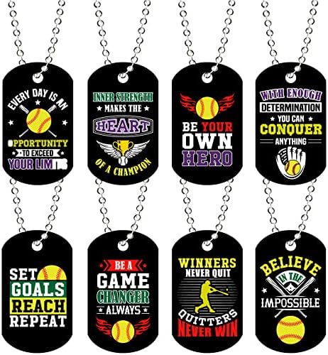 24 PCs Motivational Dog Tag Colars Acrylic Dog Tags com cadeia de metal, encorajando líderes de torcida de futebol de softball de futebol presentes de basquete para garotas meninas meninas homens favores