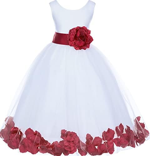 Ekidsbridal Branco Floral Rosa Pétalas de Flora Vestido de Aniversário Vestido de Menina Júnior Vestidos de Menina 302s