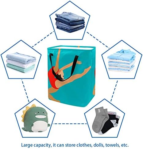 Yoga Girl Print Print Collapsible Laundry Horse, 60l de lavanderia à prova d'água de lavar roupa de roupas de roupas