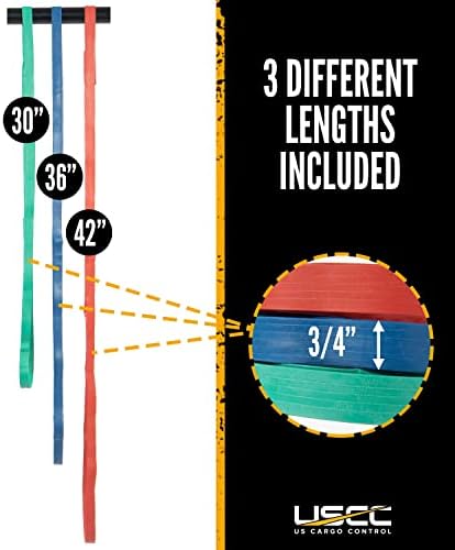 Controle de carga dos EUA Bandos de movimentação de borracha grandes - pacote de variedades de bandos de borracha em movimento para suprimentos em movimento - inclui 36 tiras de borracha grandes no total - 12 de cada tamanho de 30 polegadas, 36 polegadas, 42 polegadas