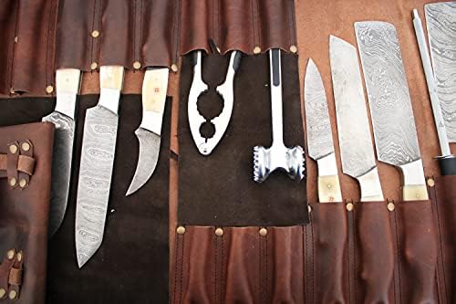 Saco de faca de chef | Bolsa de faca de faca de chef amigável para viagens | Rolo de faca de couro genuíno | Manças de bolsa de armazenamento