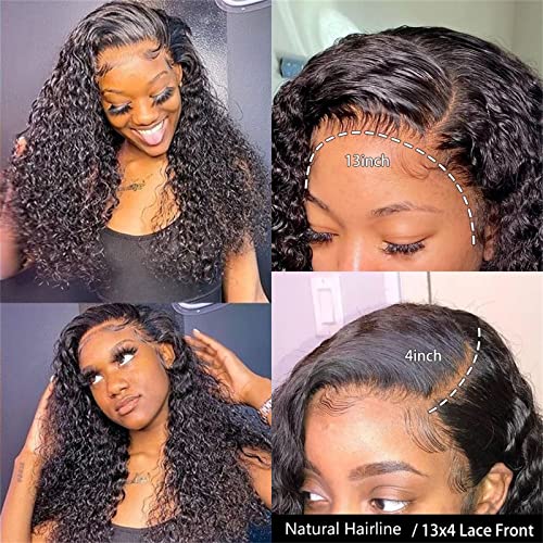 Neflyon Curly Lace Front Wigs Human Human Pré pecuados de cabelo humano de onda profunda para mulheres negras com cabelos