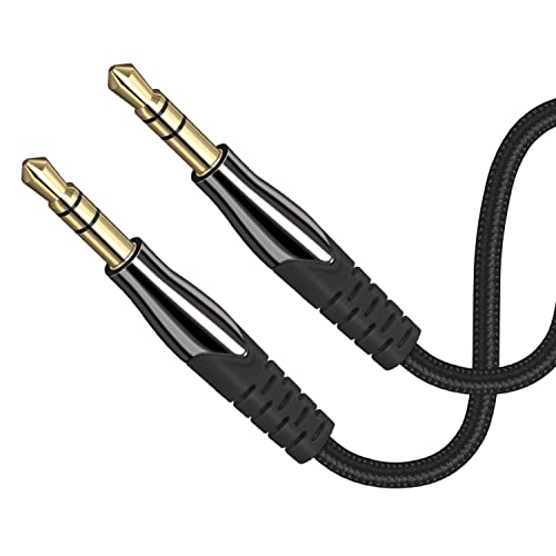 Wfvodver 3,5mm AUX Audio Cable masculino para nylon macho de nylon Cabo estéreo trançado para iPhone, iPod, iPad, smartphones