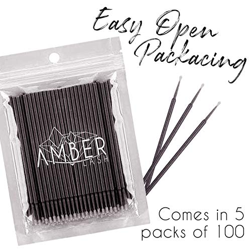 Aplicadores de pincel Micro Q-Tip Amber Lash para extensão de cílios e pincéis de maquiagem 500