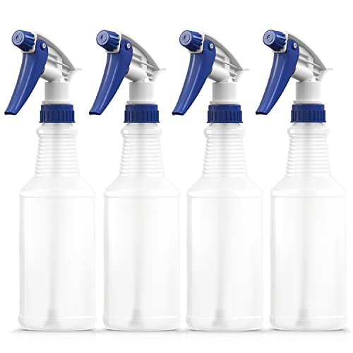 Garrafas de spray de plástico bar5f vazio de 16 onças para soluções químicas e de limpeza pulverizador de cabeça ajustável Fine para transmitir 4-pacote