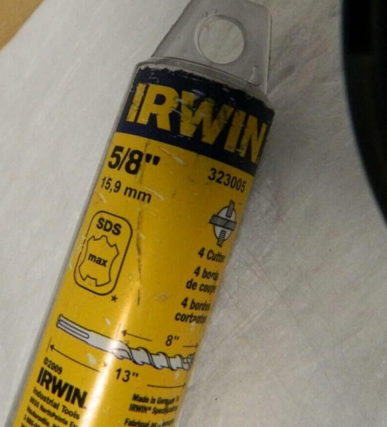 Compatível com Irwin 5/8 Diam, sds-max haste, com ponta de carboneto compatível com broca rotativa e martelo 323005