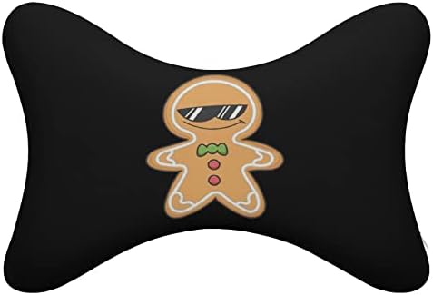 Christmas Ginger Bread Cookie 2pcs Carconha travesseiro de pescoço respirável Auto-restaurante Cushion Confirma travesseiro de assento de carro se encaixa em todos os veículos