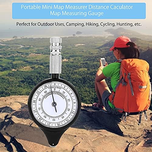 Astibym Compass, mapa Medir medidor de medidor de medidor de milhagem de odômetro de mapeamento de ferramentas de metal para acampar