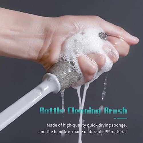 Homtoozhii Bottle Limping Brush Copo macio de lavagem de lavagem de esponja Brush de limpeza com alça longa para decantador de