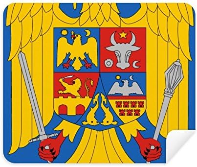 Romênia nacional emblema de limpeza de pano de limpeza de pano 2pcs camurça tecido