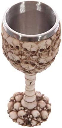 Soimiss 1pc Halloween Cabinete criativo Creative Skull Wine Glass Resina Cálice de aço inoxidável para festa em casa para casa