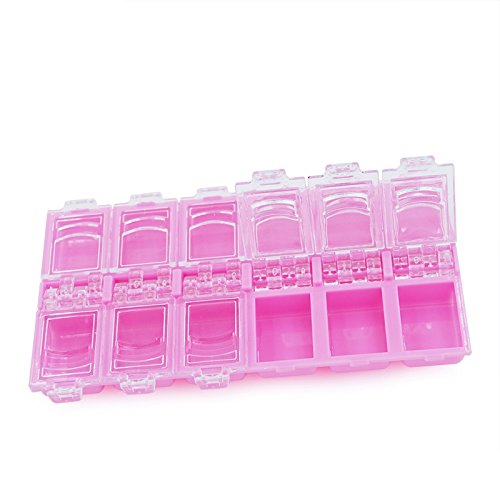 Kads nova caixa de armazenamento de plástico vazio rosa Rhinestones Uil Art Products Bedring Jewelry Recipler Organizer Box