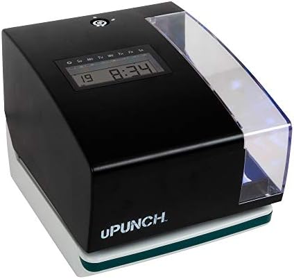 Upunch Digital Time Clock e Date Stamp com 50 cartões de tempo, 1 fita e 2 teclas