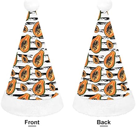 Tropical Papaya Christmas Hat Soft Pray Santa Cap Função Funny para Festa Festiva do Ano Novo de Natal